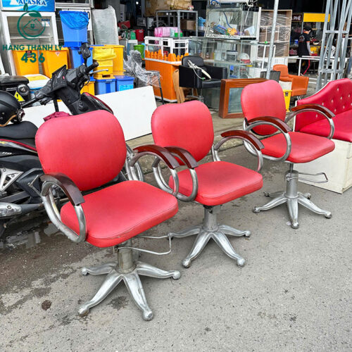 Ghế Cắt Tóc Cũ Màu Đỏ Đẹp Chân Inox Có Thể Nâng Hạ Chiều Cao 3 ghe cat toc cu mau do dep chan inox co the nang ha chieu cao 3