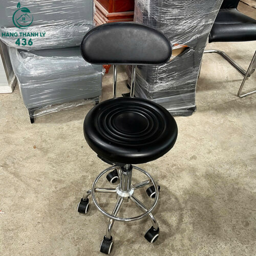 Ghế Đôn Cũ Spa Lưng Tựa Dày Nệm Da Đen Êm Ái 4 ghe don cu spa lung tua day nem da den em ai 1