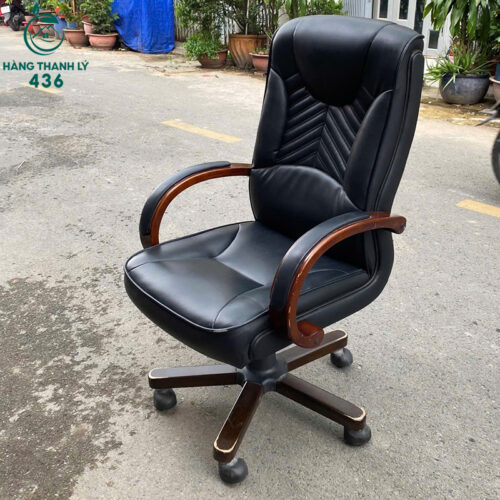 Ghế Giám Đốc Da Cũ Tay Vịn Gỗ Đẹp Bền 2 ghe giam doc da cu tay vin go dep ben 3