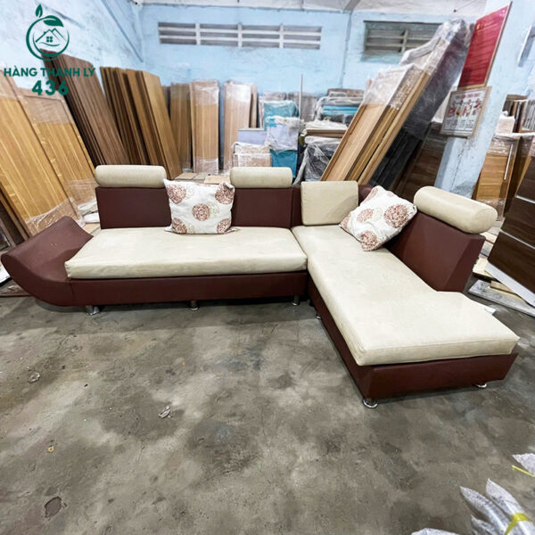 ghe sofa cu goc chu l boc da mau nau 4