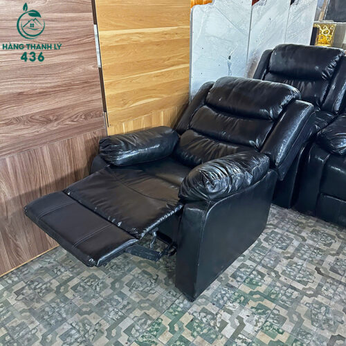Ghế Sofa Đơn Cũ Bọc Da Đen Cắm Điện Ngả Lưng Tự Động 6 ghe sofa don cu boc da den nga lung dien tu dong 1