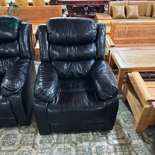 Ghế Sofa Đơn Cũ Bọc Da Đen Cắm Điện Ngả Lưng Tự Động 5 ghe sofa don cu boc da den nga lung dien tu dong 2