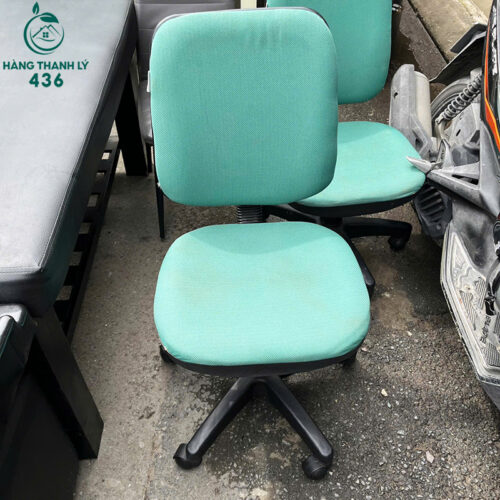 Ghế Xoay Văn Phòng Cũ Màu Xanh Ngọc Thiết Kế Không Tay Vịn 2 ghe xoay van phong cu mau xanh ngoc thiet ke khong tay vin 1