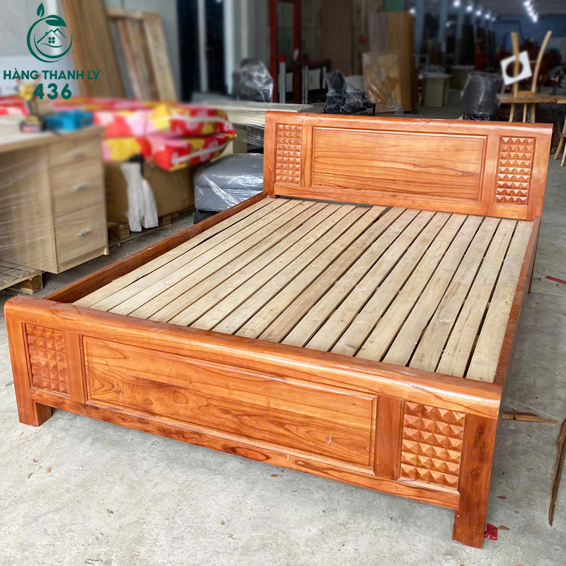 giuong-ngu-cu-go-xoan-1m6x2m-4 Giường Ngủ Cũ Gỗ Xoan 1M6X2M Chạm Khắc Đẹp Mắt