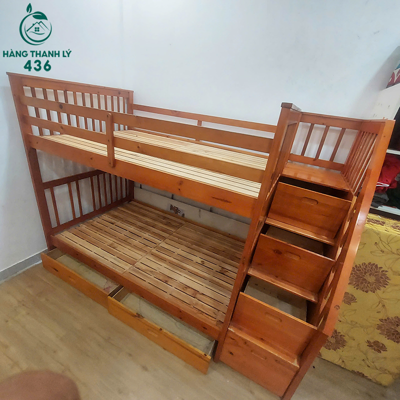 giuong-tang-cu-1m9x1m2-cau-thang-hop-tich-hop-ngan-keo-de-do-2 Giường Tầng Cũ 1M9X1M2 Cầu Thang Hộp Tích Hợp Ngăn Kéo Để Đồ