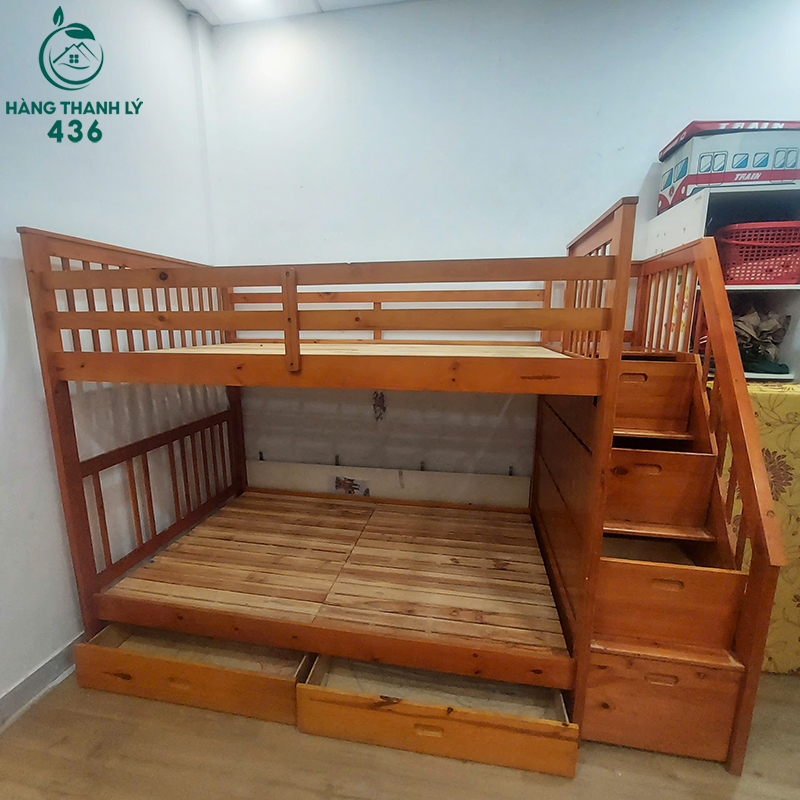 giuong-tang-cu-1m9x1m2-cau-thang-hop-tich-hop-ngan-keo-de-do-3 Giường Tầng Cũ 1M9X1M2 Cầu Thang Hộp Tích Hợp Ngăn Kéo Để Đồ
