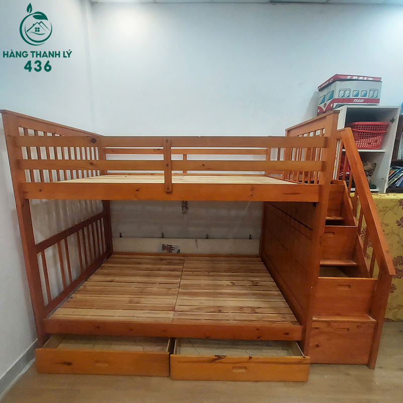 giuong-tang-cu-1m9x1m2-cau-thang-hop-tich-hop-ngan-keo-de-do-4 Giường Tầng Cũ 1M9X1M2 Cầu Thang Hộp Tích Hợp Ngăn Kéo Để Đồ
