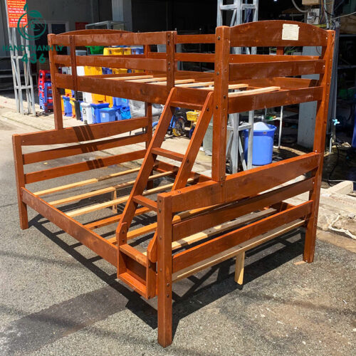 Giường Tầng Gỗ Cũ 1M4X2M Có Cầu Thang Rộng Rãi 4 giuong tang go cu 1m4x2m co cau thang rong rai 3