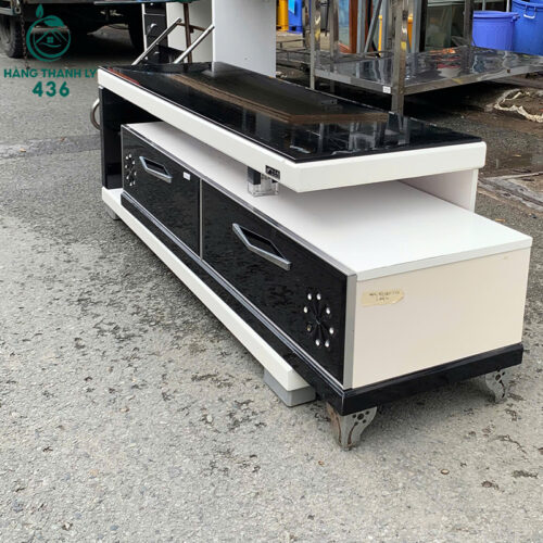 Kệ Tivi Cũ 1M25X40CM Mặt Kính Đen Sang Trọng Có Ngăn Kéo Rộng 4 ke tivi cu 1m25x40cm mat kinh den sang trong co ngan keo rong 3