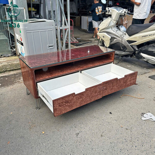 Kệ Tivi Cũ Mặt Kính Tích Hợp Hai Ngăn Kéo Lớn 6 ke tivi cu mat kinh tich hop hai ngan keo lon 1