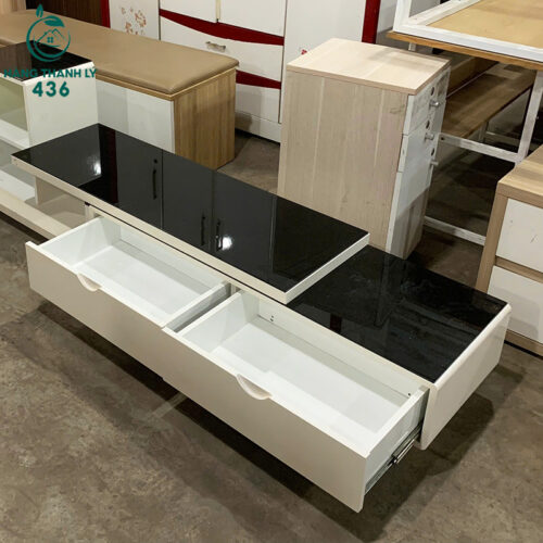 Kệ TiVi Cũ Mặt Kính Đen Bề Mặt Sáng Bóng Sang Trọng 2 ke tv cu mat kinh den be mat sang bong sang trong 2