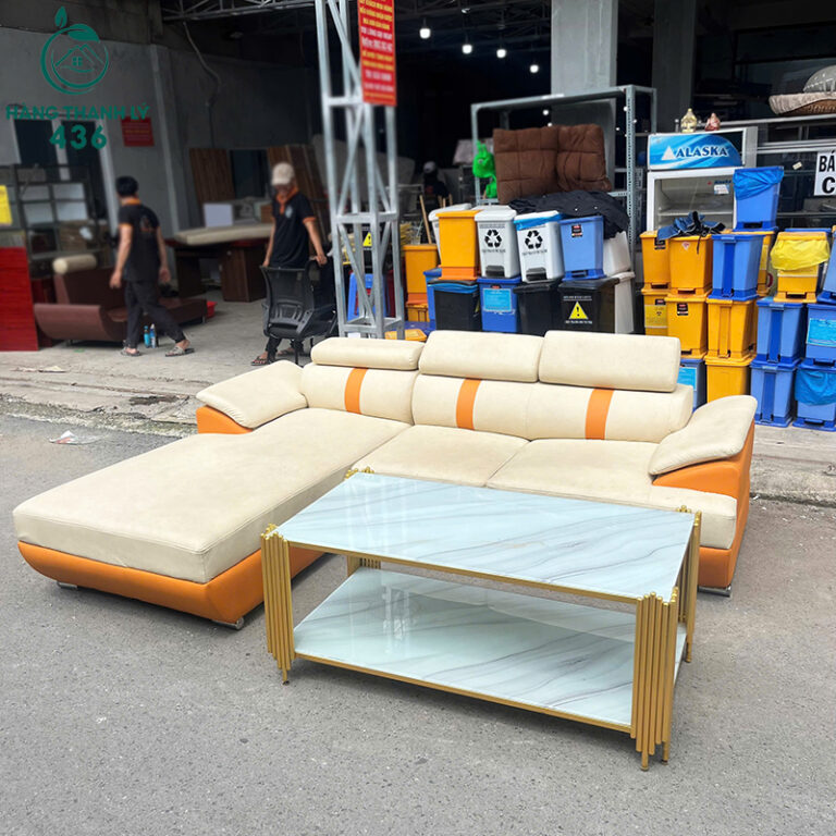 sofa cu dang goc l mau kem phoi cam thiet ke doc dao 1