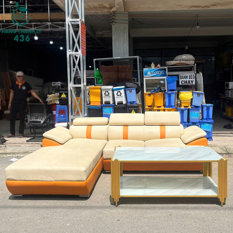 sofa cu dang goc l mau kem phoi cam thiet ke doc dao 2