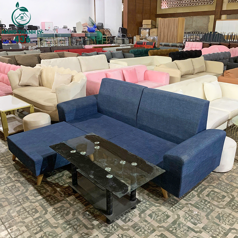 sofa-cu-mau-xanh-nem-mem-mai-co-don-roi-3 Sofa Cũ Màu Xanh Nệm Mềm Mại Có Đôn Rời