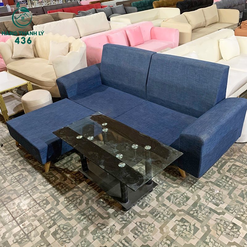 sofa-cu-mau-xanh-nem-mem-mai-co-don-roi-4 Sofa Cũ Màu Xanh Nệm Mềm Mại Có Đôn Rời