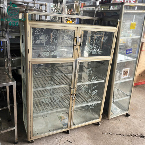 tu dung do cu bang inox kinh 4 canh co banh xe nhieu mau 6