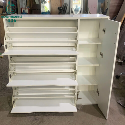 Tủ Đựng Giày Cũ Ba Tầng Lật Đa Năng Trắng Sáng 2 tu dung giay cu ba tang lat da nang trang sang 2