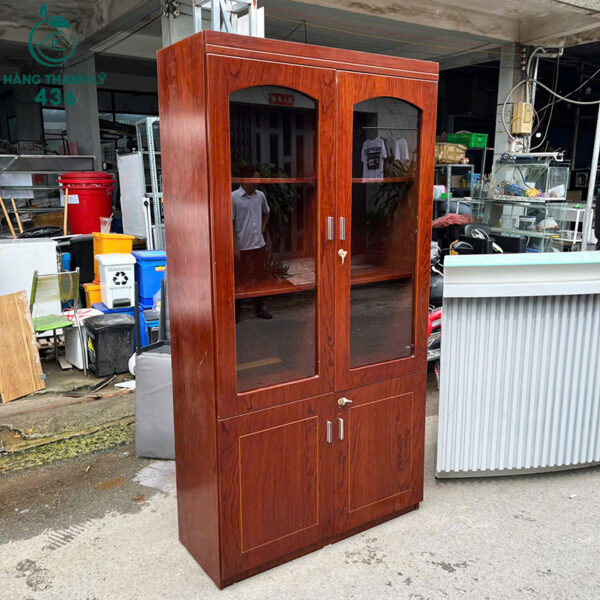 tu ho so cu 1m9x1m co ngan duoi kin dao va ngan kinh trung bay 3