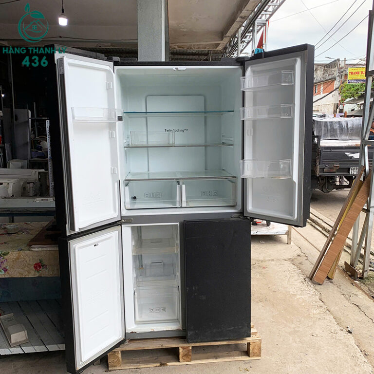 tu lanh cu samsung 4 canh mau den 2