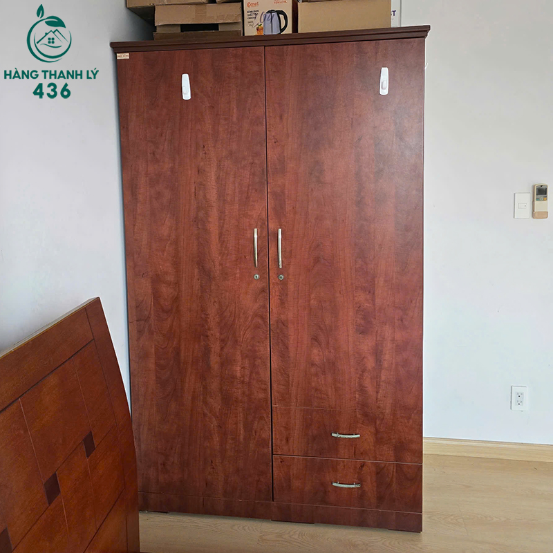 tu-quan-ao-cu-2-canh-mau-do-dam Tủ Quần Áo Cũ 2 Cánh Màu Đỏ Đậm