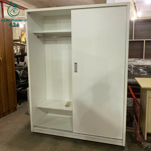 Tủ Quần Áo Cũ Cửa Lùa 1M5X2M Màu Trắng Nhiều Ngăn Kệ 4 tu quan ao cu cua lua 1m5x2m mau trang nhieu ngan ke 3