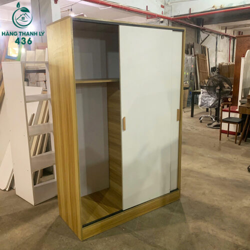Tủ Quần Áo Cũ Cửa Lùa Tiện Lợi 1M2X1M8 Màu Vân Gỗ 2 tu quan ao cu cua lua tien loi 1m2x1m8 mau van go 2