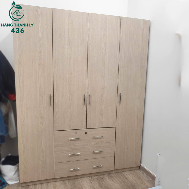 tu-quan-ao-cu-da-nang-4-canh-1m6x2m-van-go-sang-1 Tủ Quần Áo Cũ Đa Năng 4 Cánh 1M6X2M Vân Gỗ Sáng
