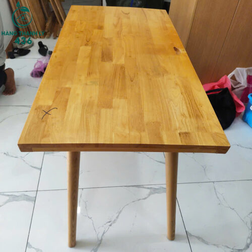 Bàn Ăn Cũ Mặt Gỗ Màu Vàng Sáng Chân Tròn Hiện Đại 2 ban an cu mat go mau vang sang chan tron hien dai 2