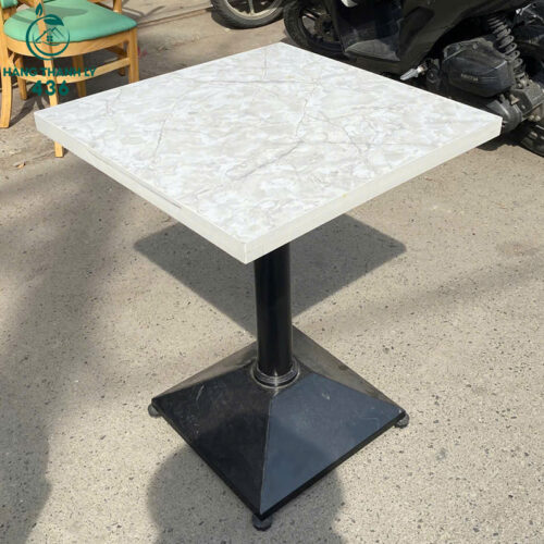 Bàn Cafe Cũ 60CMX75CM Mặt Vuông Giả Đá Vân Trắng 2 ban cafe cu 60cmx75cm mat vuong gia da van trang 6