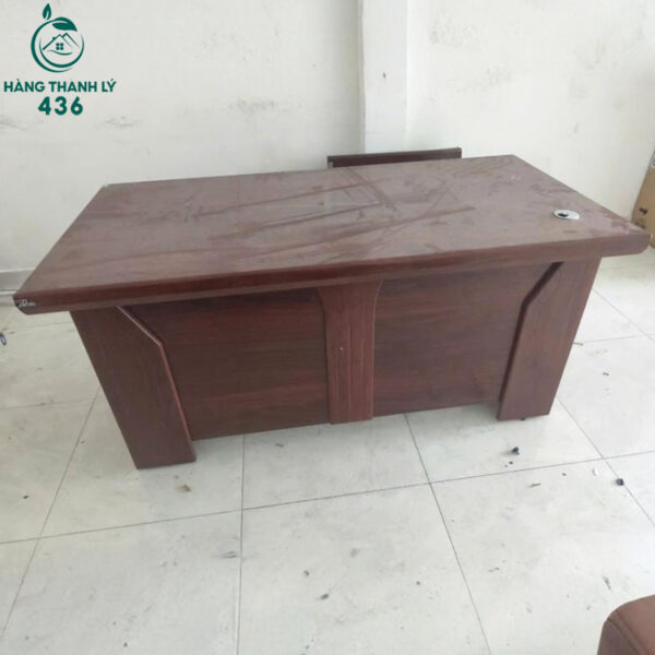 ban giam doc cu 1m6x80cm go mau nau mat rong dep ben 1