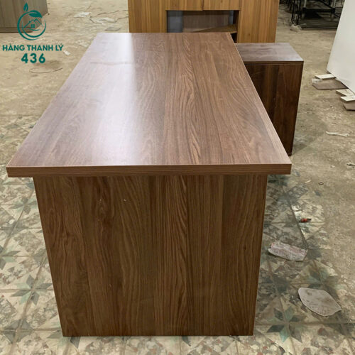 Bàn Giám Đốc 1M6X80CM Kiểu Góc L Tồn Kho Tái Chế Giá Rẻ 5 ban giam doc cu 1m6x80cm mat go van nau dam kem tu phu 2