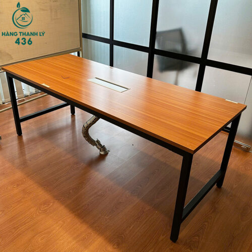 Bàn Họp Cũ Hiện Đại Mặt Gỗ Chống Ẩm Có Hộp Điện Âm Bàn