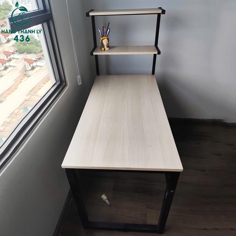 ban-lam-viec-cu-1m2x1m35-lien-ke-go-tiet-kiem-khong-gian-2 Bàn Làm Việc Cũ 1M2X1M35 Liền Kệ Gỗ Tiết Kiệm Không Gian