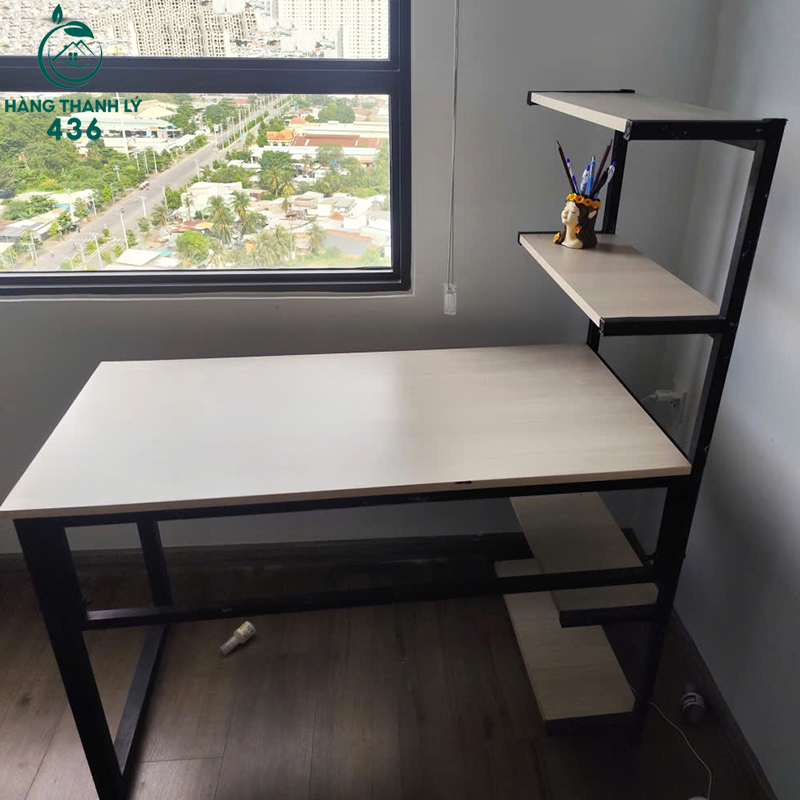 ban-lam-viec-cu-1m2x1m35-lien-ke-go-tiet-kiem-khong-gian-3 Bàn Làm Việc Cũ 1M2X1M35 Liền Kệ Gỗ Tiết Kiệm Không Gian