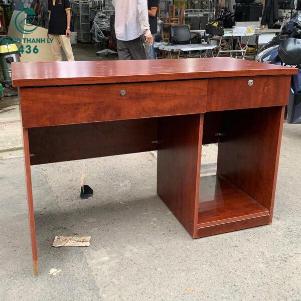 Bàn Làm Việc Cũ 1M2X60CM Gỗ Màu Nâu Có 2 Ngăn Kéo