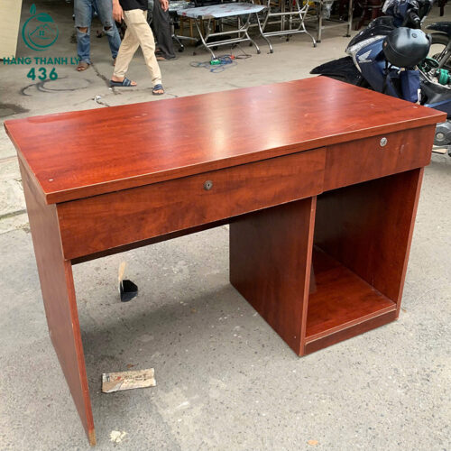 Bàn Làm Việc Cũ 1M2X60CM Gỗ Màu Nâu Có 2 Ngăn Kéo