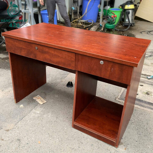 Bàn Làm Việc Cũ 1M2X60CM Gỗ Màu Nâu Có 2 Ngăn Kéo