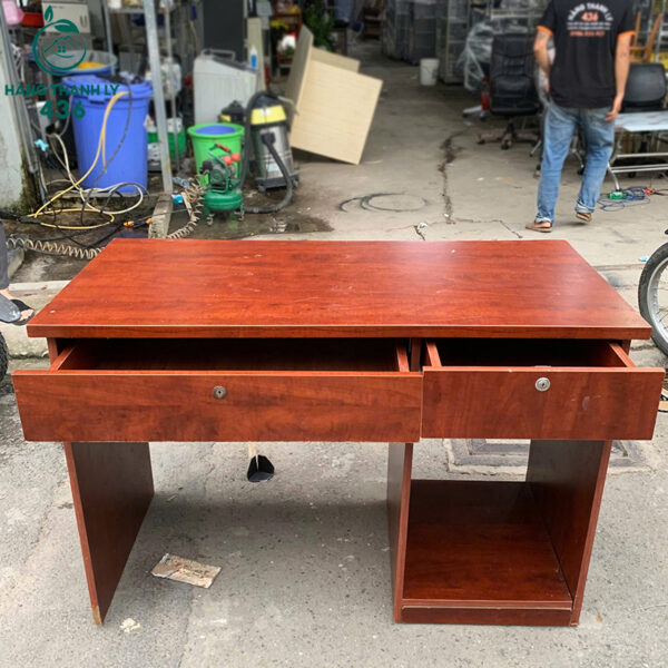 Bàn Làm Việc Cũ 1M2X60CM Gỗ Màu Nâu Có 2 Ngăn Kéo