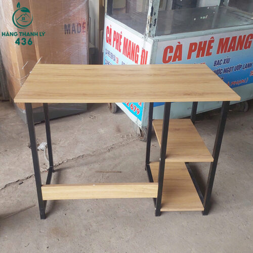 Bàn Làm Việc Cũ 1MX75CM Chân Sắt Kèm Kệ Để Đồ Tiện Lợi 4 Bàn Làm Việc Cũ 1MX75CM Chân Sắt Kèm Kệ Để Đồ Tiện Lợi