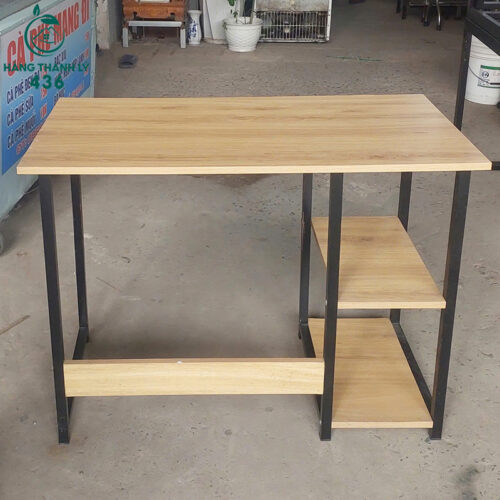 Bàn Làm Việc Cũ 1MX75CM Chân Sắt Kèm Kệ Để Đồ Tiện Lợi