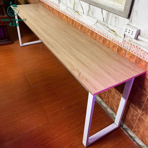 Bàn Làm Việc Cũ 2M2X75CM Chân Sắt Chữ U Hiện Đại Mặt Vân Gỗ 2 ban lam viec cu 2m2x75cm chan sat chu u hien dai mat van go 2