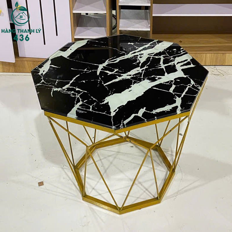 ban-sofa-cu-mat-da-nhan-tao-luc-giac-mau-den-van-trang-3 Bàn Sofa Cũ Mặt Đá Nhân Tạo Lục Giác Màu Đen Vân Trắng