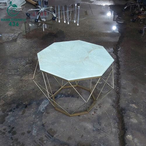 Bàn Sofa Cũ Mặt Đá Vân Chân Kim Loại Rất Độc Đáo 2 ban sofa cu mat da van chan kim loai rat doc dao 1