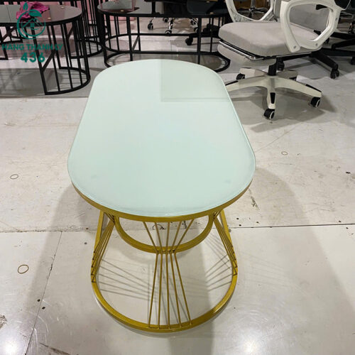 ban sofa cu mat kinh cuong luc mau xanh nhat hinh bau duc 3