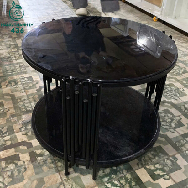ban-sofa-cu-mat-kinh-den-bong-2-tang-de-lau-chui-sang-trong (3) Bàn Sofa Cũ Mặt Kính Đen Bóng 2 Tầng