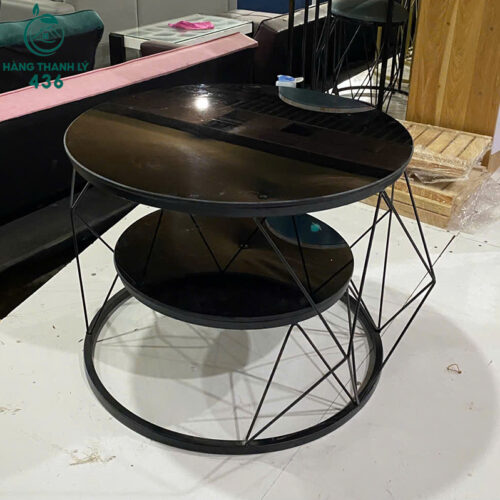 Bàn Sofa Mặt Kính Đen Dáng Tròn Sang Trọng Mới 95% 3 ban sofa mat kinh den cu dang tron sang trong 3