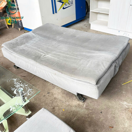 Bộ Sofa Bed Cũ 1M7 Đa Năng Chất Liệu Vải Nỉ Màu Xám