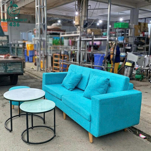 Bộ Sofa Cũ 1M8 Màu Xanh Kèm 2 Bàn Trà Tròn Và 1 Đôn Nỉ 2 Bộ Sofa Cũ 1M8 Màu Xanh Kèm 2 Bàn Trà Tròn Và 1 Đôn Nỉ