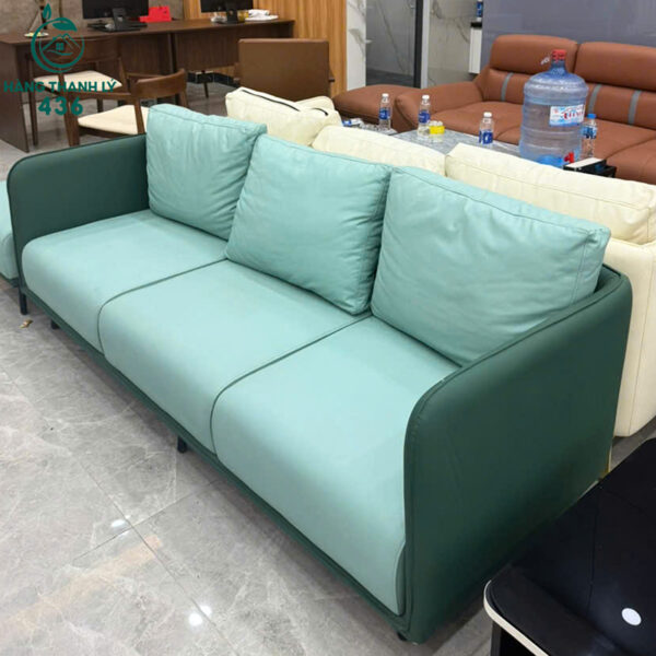 ghe-sofa-3-cho-mau-xanh-ngoc-khung-chan-sat-chac-moi-99 ghe sofa 3 cho mau xanh ngoc khung chan sat chac moi 99