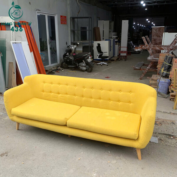 ghe sofa cu 2m1x80cm boc vai mau vang noi bat 2